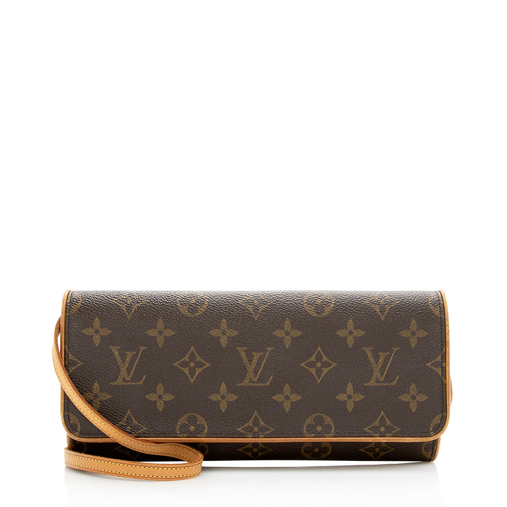 Louis Vuitton Vintage Monogram Canvas Pochette Twin GM Shoulder Bag (SHF-20313)