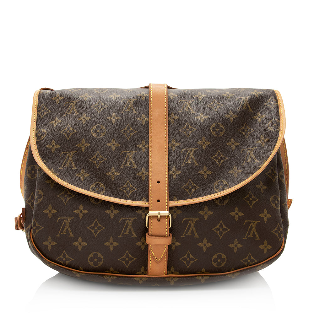 Louis Vuitton Vintage Monogram Canvas Saumur 35 Messenger Bag (SHF-20371)