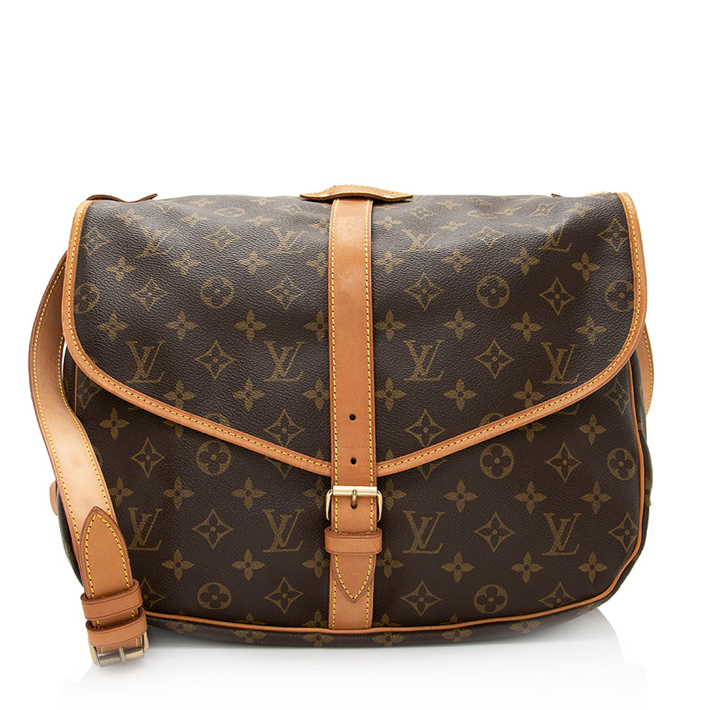 Louis Vuitton Vintage Monogram Canvas Saumur 35 Messenger Bag (SHF-20371)