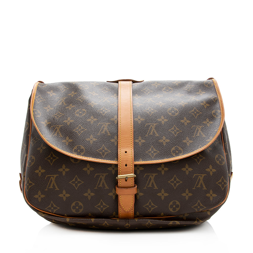 Louis Vuitton Vintage Monogram Canvas Saumur 35 Messenger Bag (SHF-20858)