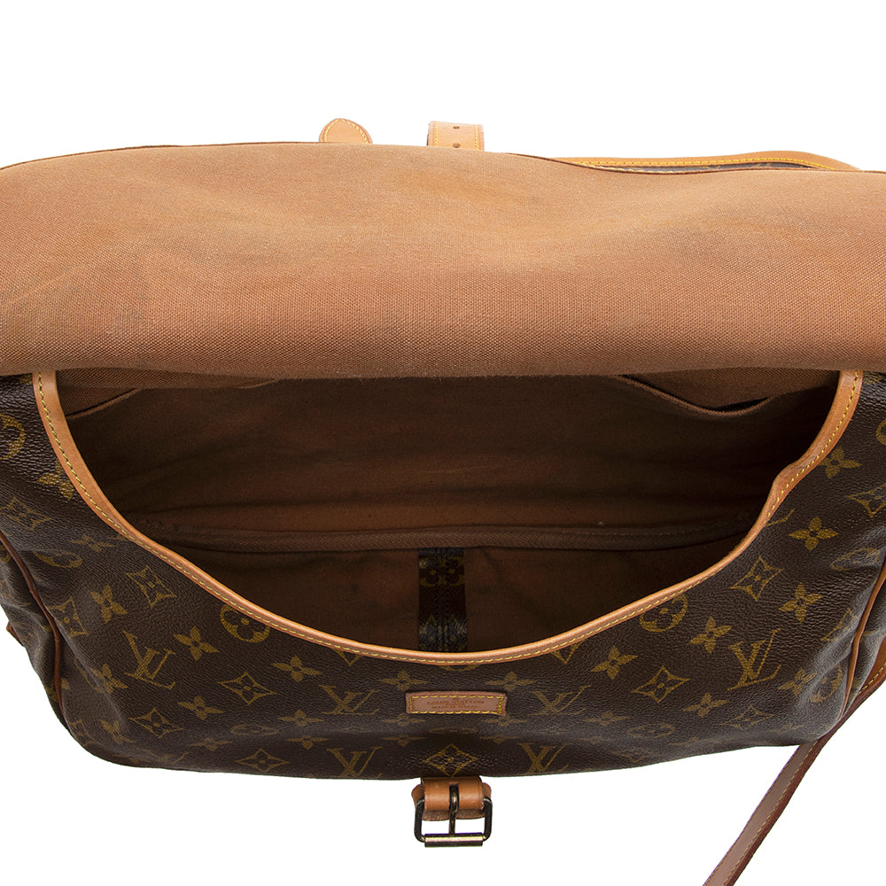 Louis Vuitton Vintage Monogram Canvas Saumur 35 Messenger Bag (SHF-20858)