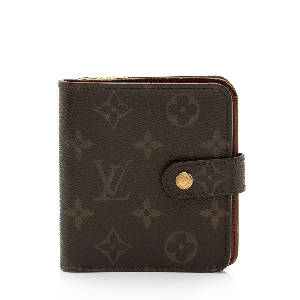Louis Vuitton Vintage Monogram Canvas Zipped Compact Wallet (SHF-slTJTi)
