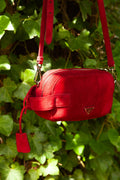 PRADA Crossbody Bag Suede Rubinred