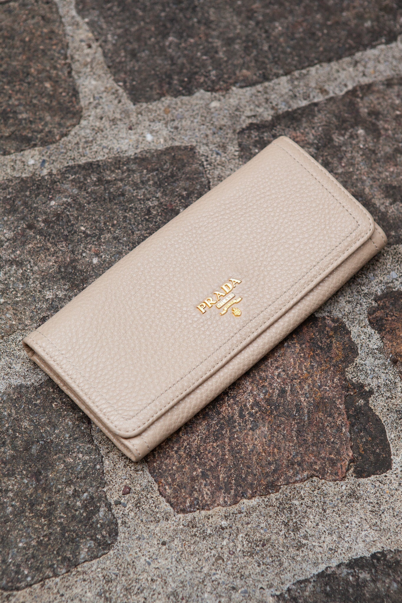PRADA Long Wallet Beige