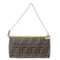 FENDI Zucca Print PVC Accessory Pouch Bag Khaki Green 8BR592