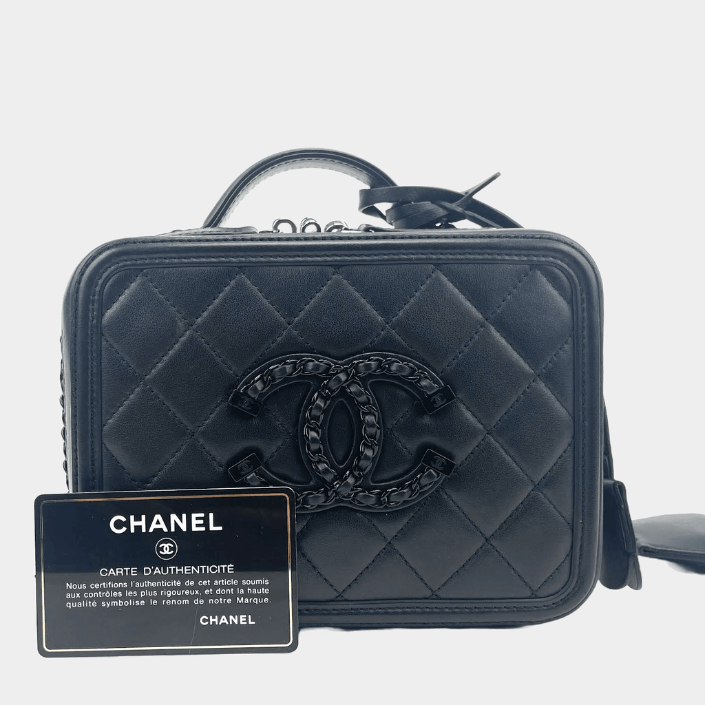 CHANEL Incognito CC Filigree Vanity Lambskin Shoulder Bag So Black
