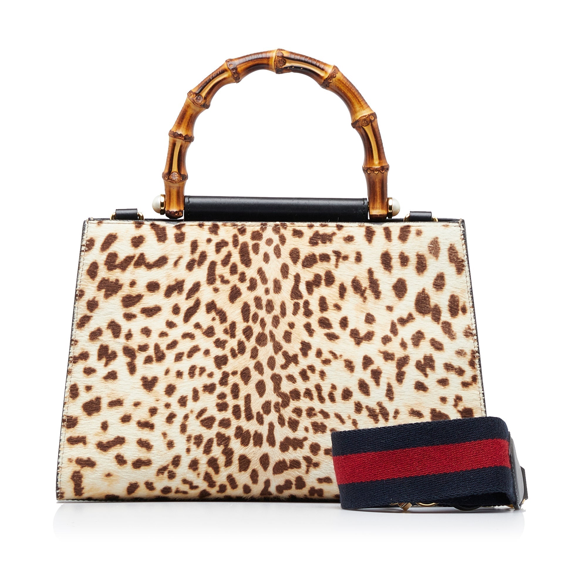 GUCCI Small Bamboo Nymphaea Pony Hair Satchel