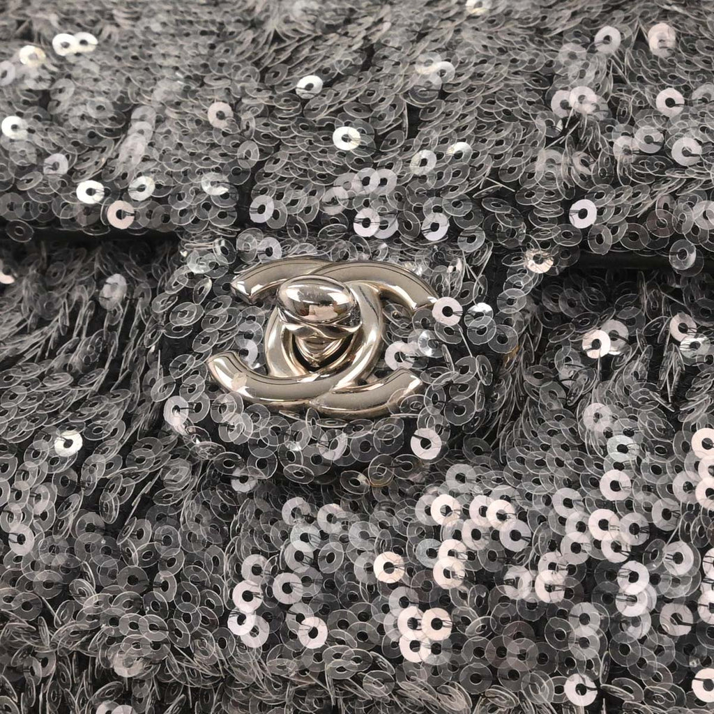 Chanel 2018 Gray Sequins Waterfall Backpack