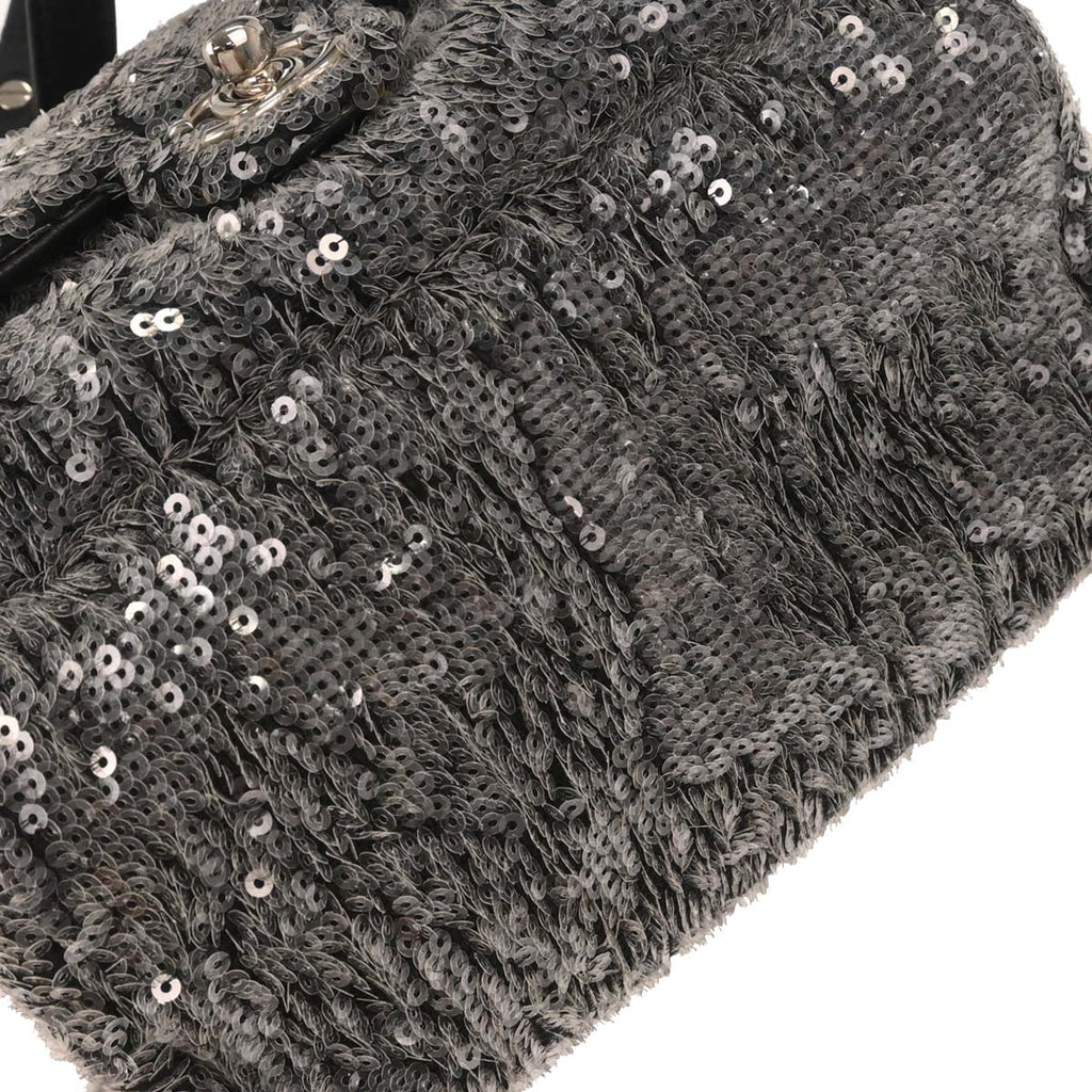 Chanel 2018 Gray Sequins Waterfall Backpack