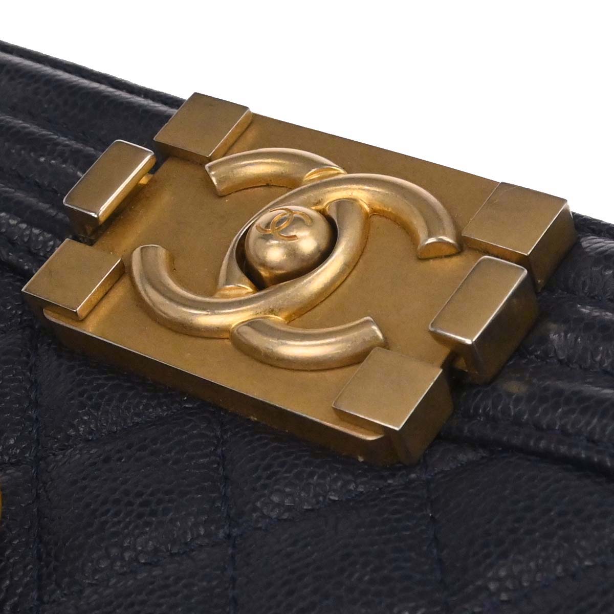Boy Chanel 2018 Navy Caviar Skin Medium Shoulder Bag