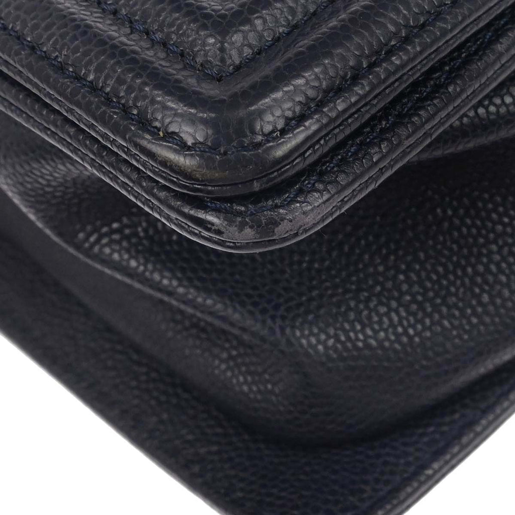 Boy Chanel 2018 Navy Caviar Skin Medium Shoulder Bag
