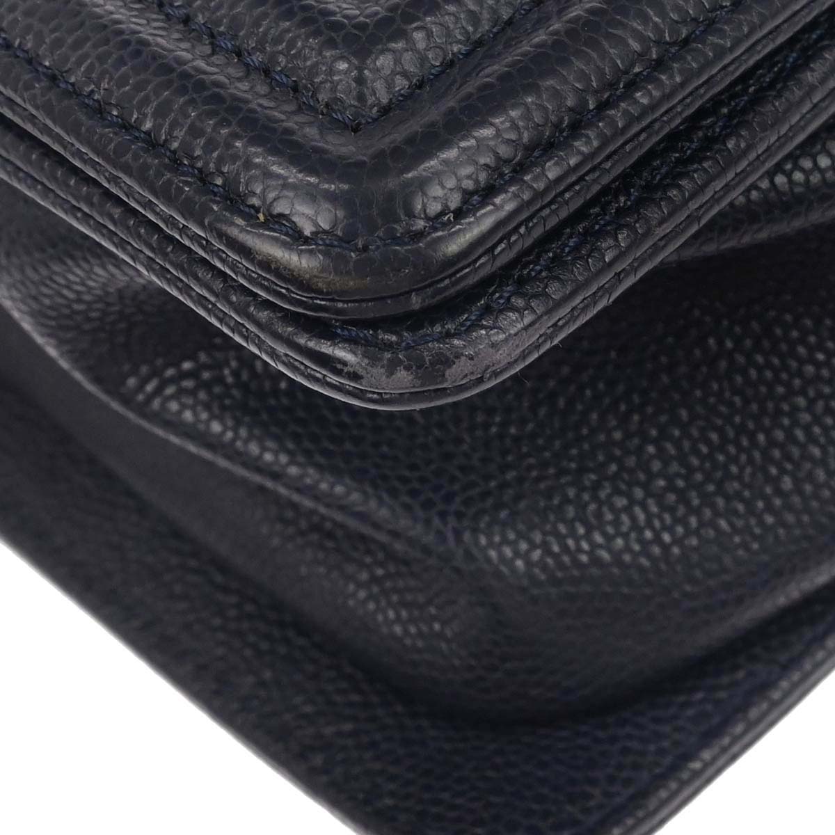 Boy Chanel 2018 Navy Caviar Skin Medium Shoulder Bag