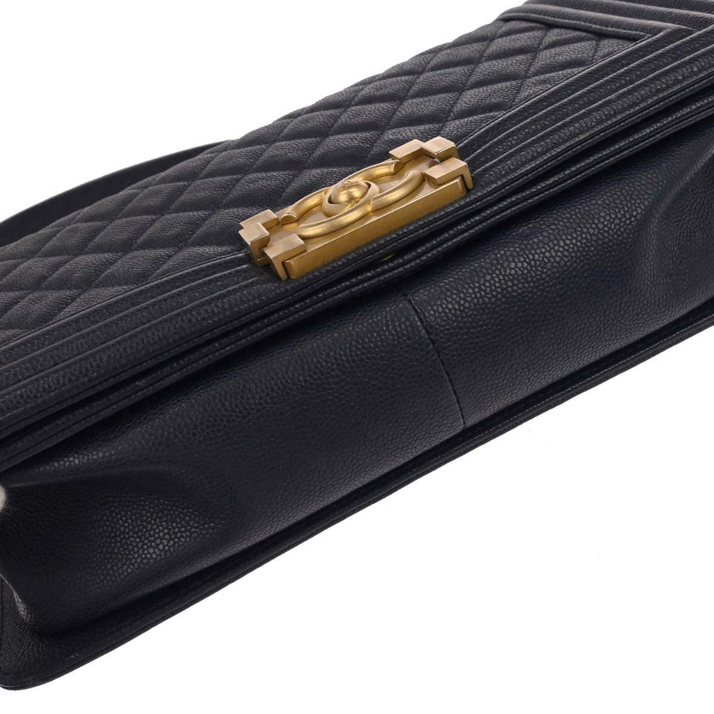 Boy Chanel 2018 Navy Caviar Skin Medium Shoulder Bag