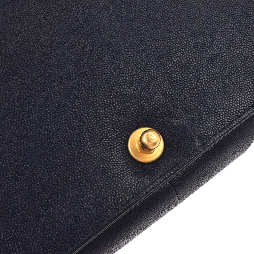 Boy Chanel 2018 Navy Caviar Skin Medium Shoulder Bag