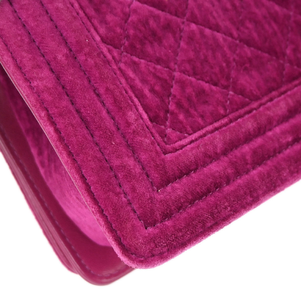 Boy Chanel 2012-2013 Pink Velvet Small Chain Shoulder Bag