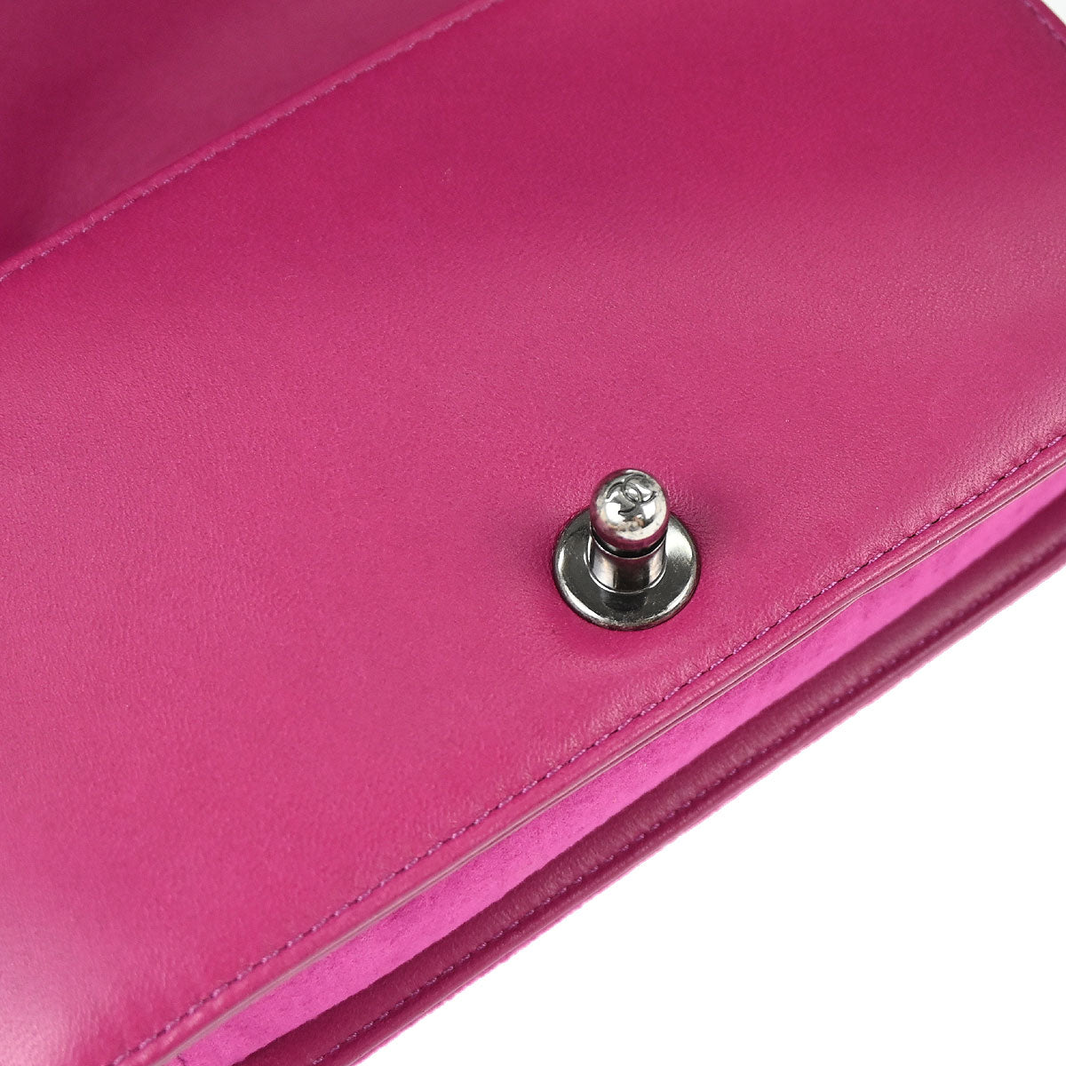 Boy Chanel 2012-2013 Pink Velvet Small Chain Shoulder Bag