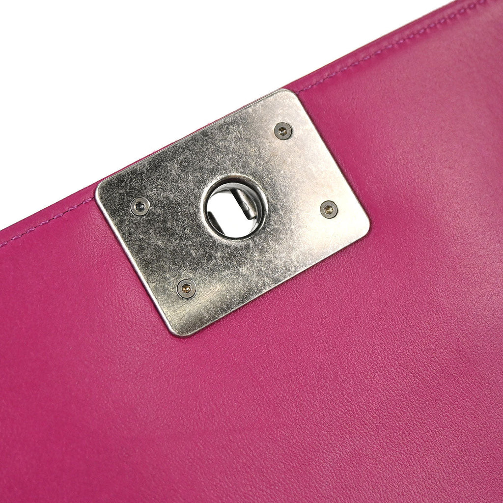 Boy Chanel 2012-2013 Pink Velvet Small Chain Shoulder Bag