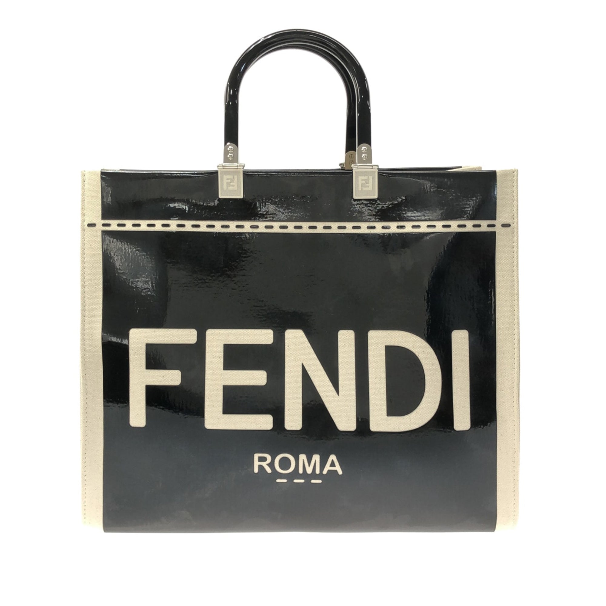 FENDI Medium Patent Sunshine Shopper Tote Satchel