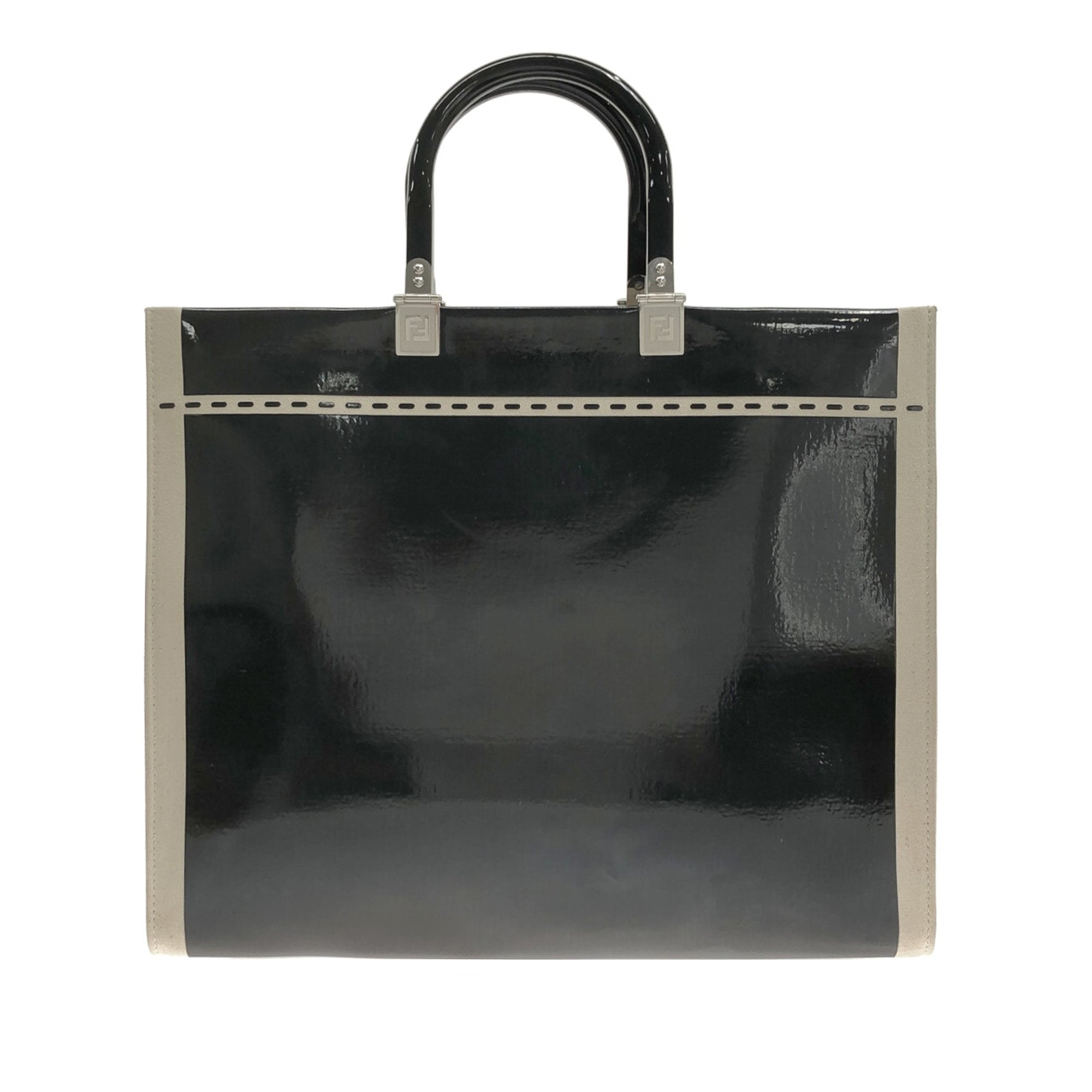 FENDI Medium Patent Sunshine Shopper Tote Satchel
