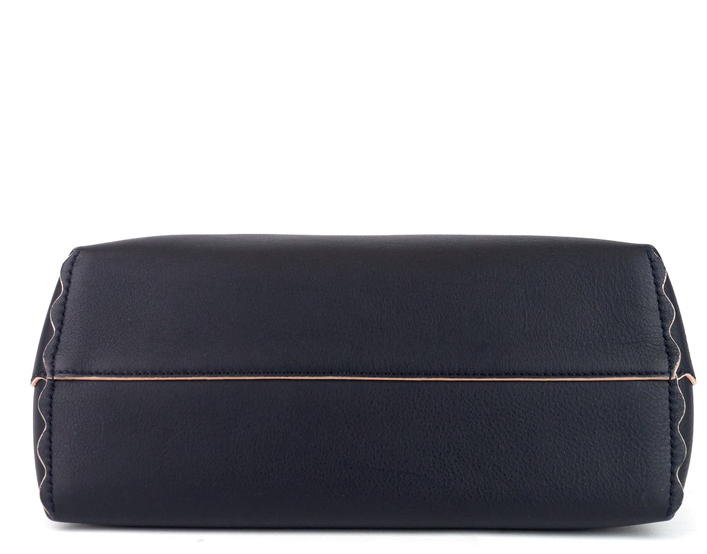 Fendi Black Leather Small Pearl Embellished By The Way Satchel