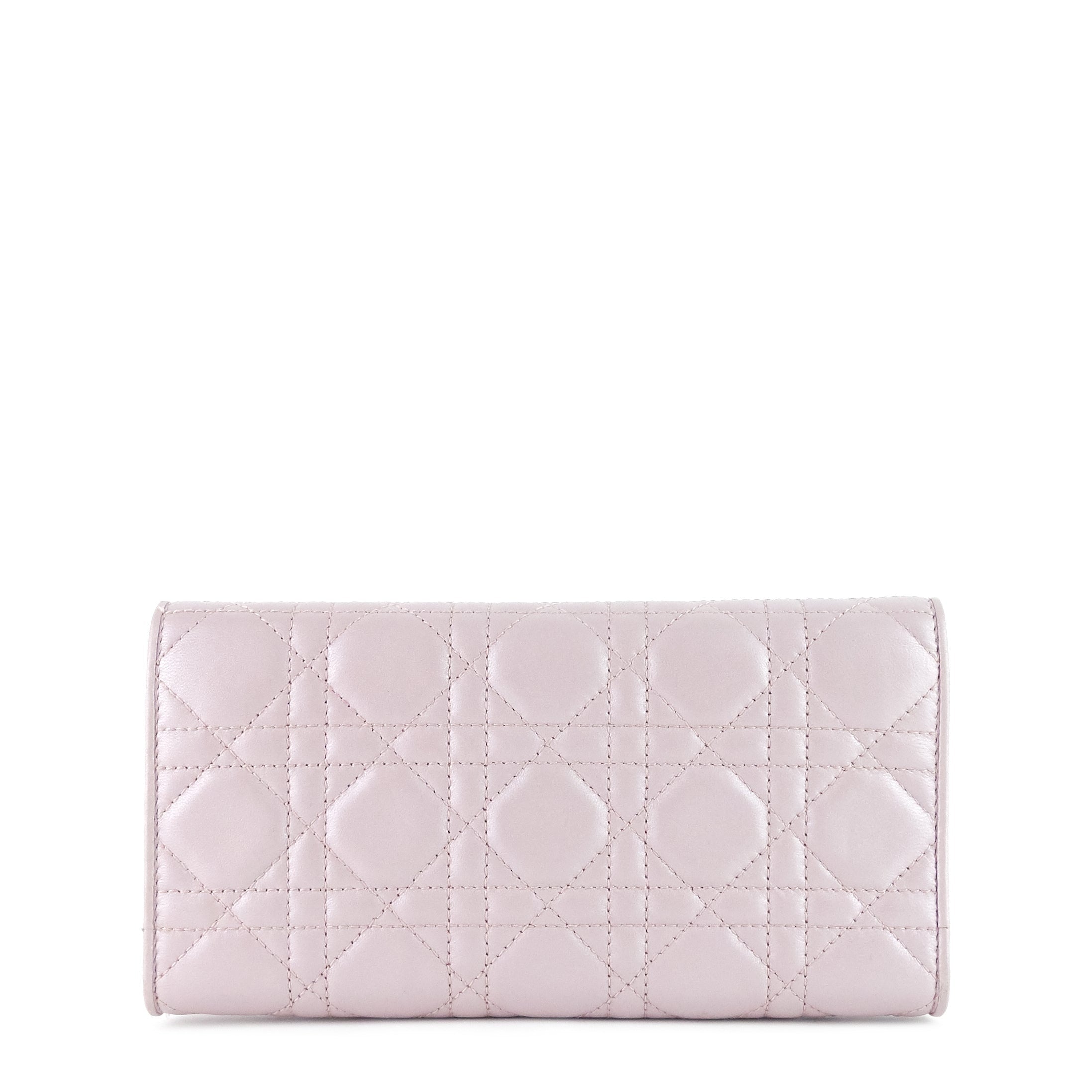 Lady Dior Rendez-Vous Cannage Lambskin Wallet on Long Chain Bag