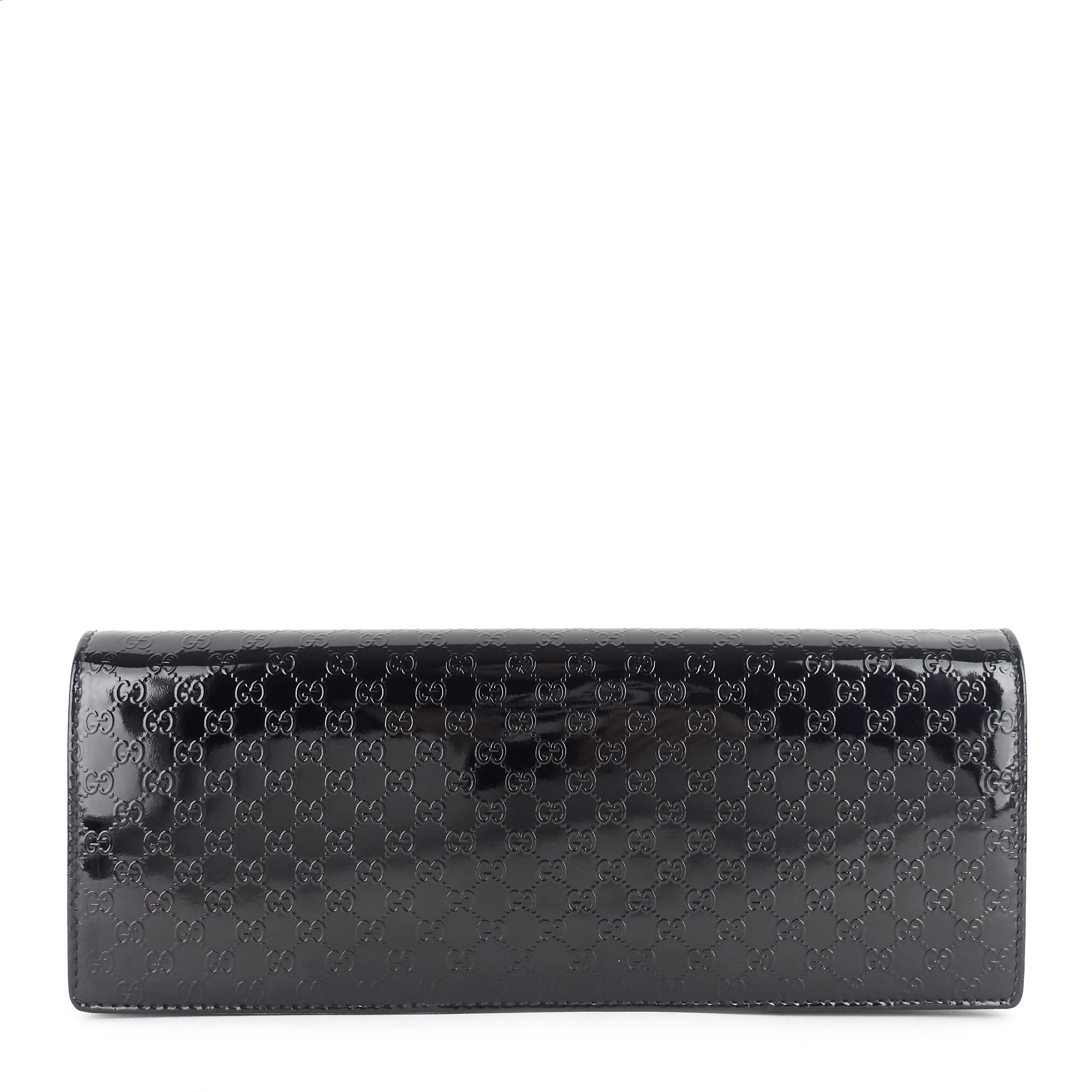 Micro-Guccissima Patent Leather Broadway Clutch Bag
