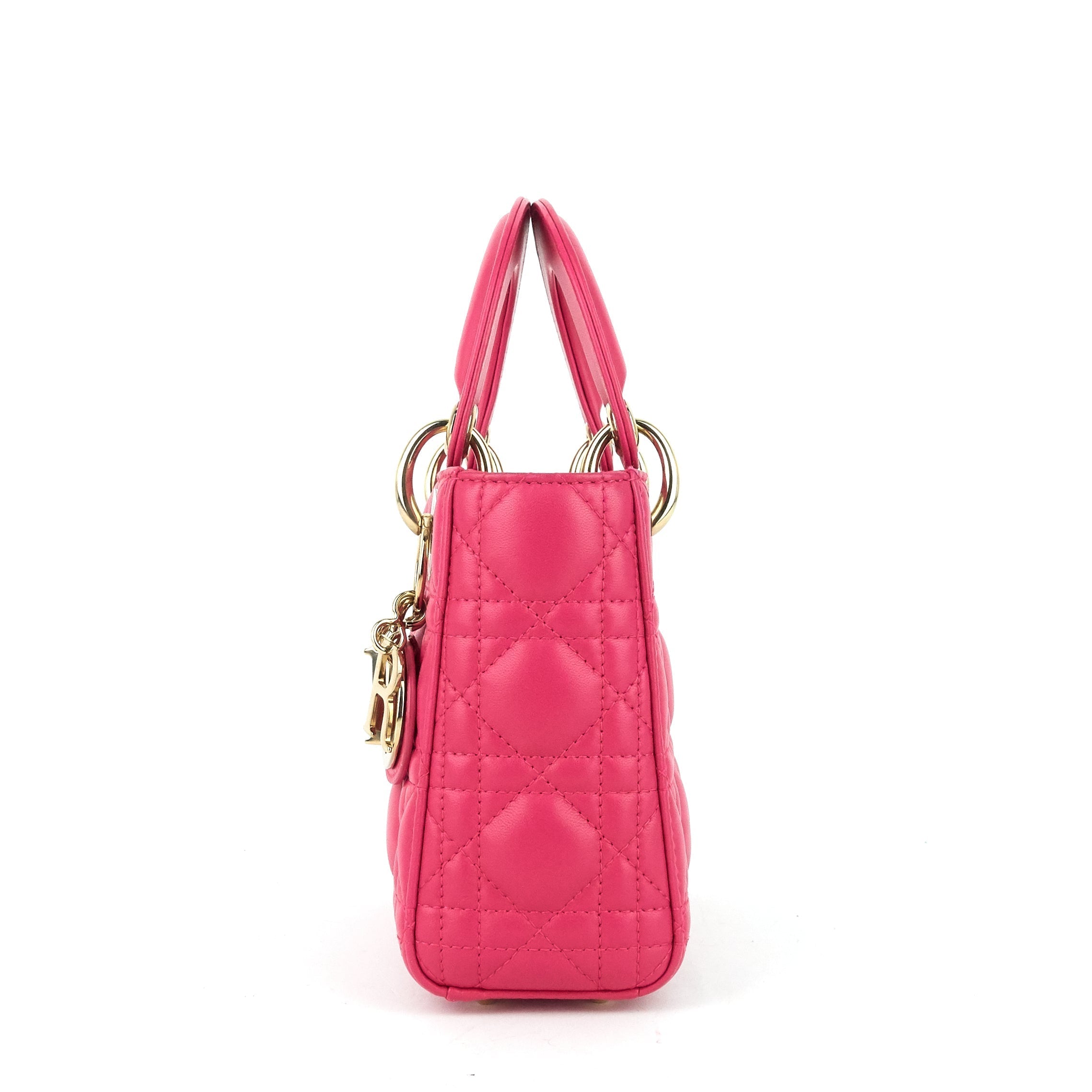Lady Dior Mini Cannage Lambskin Leather Bag