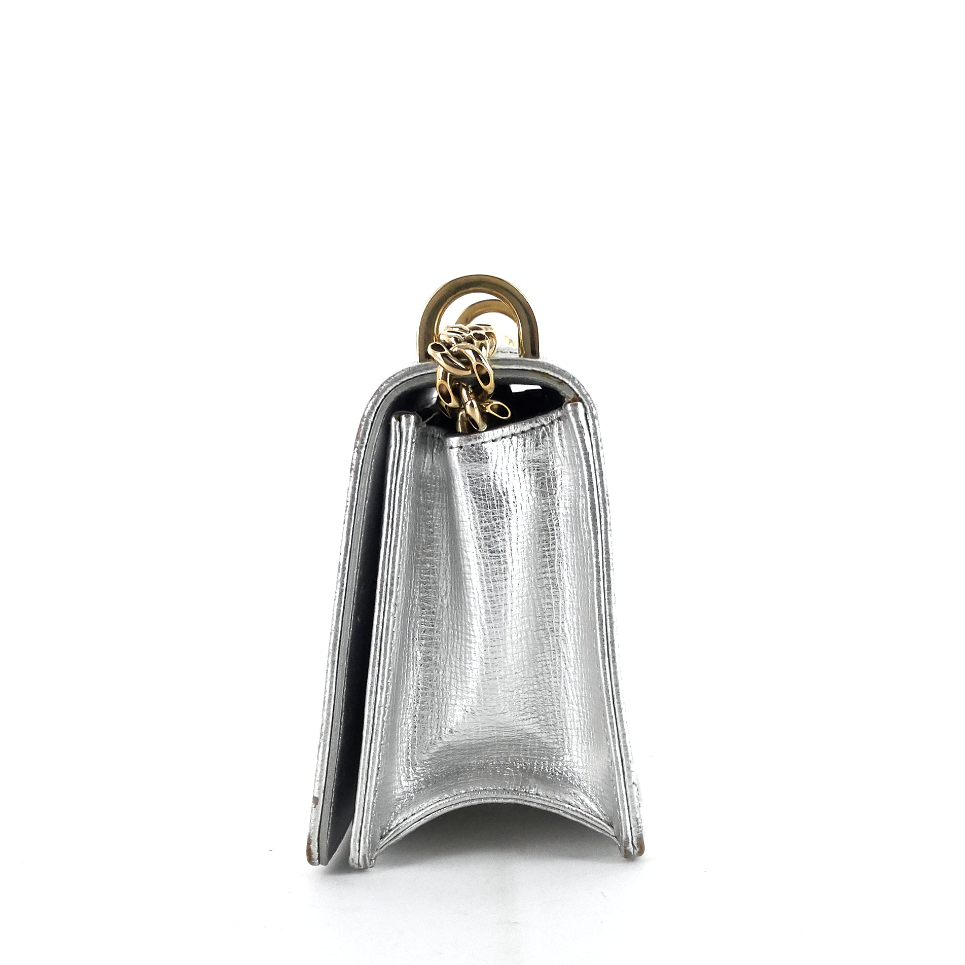 Diorama Metallic Leather Flap Bag