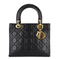 Lady Dior Medium Cannage Lambskin Leather Bag