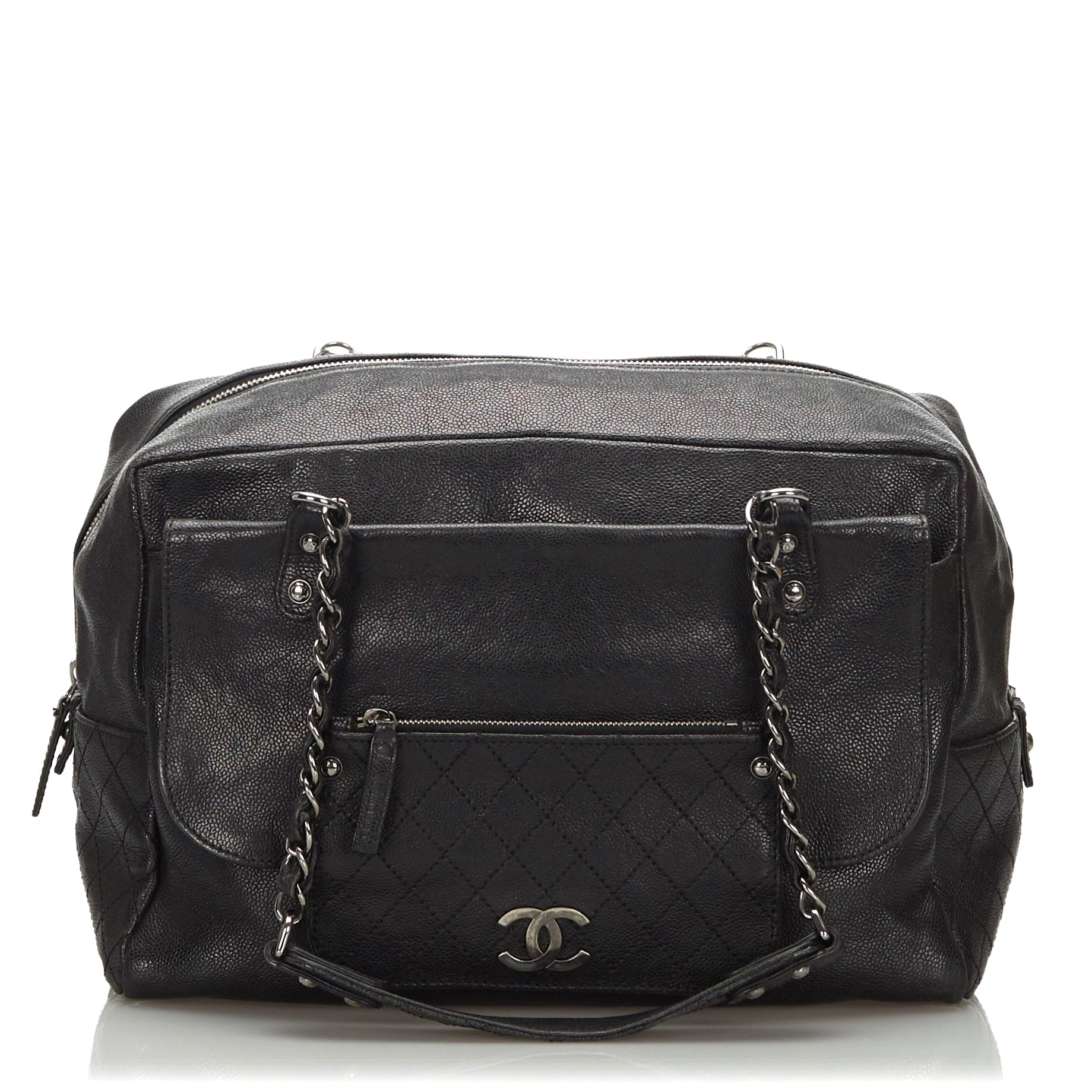 Chanel Dark Brown Leather Pocket in the City Shoulder Bag