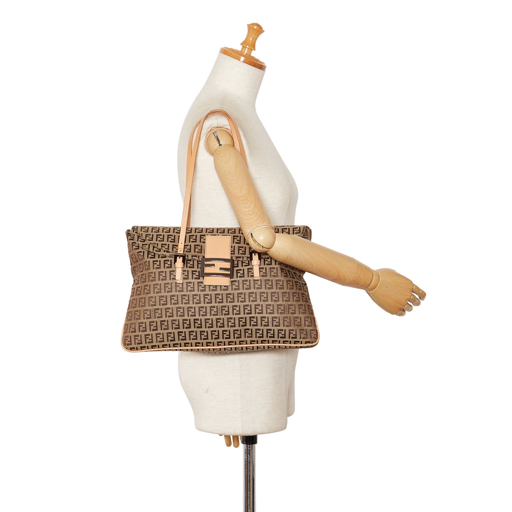 FENDI Zucchino Double Flap Tote Tote Bag
