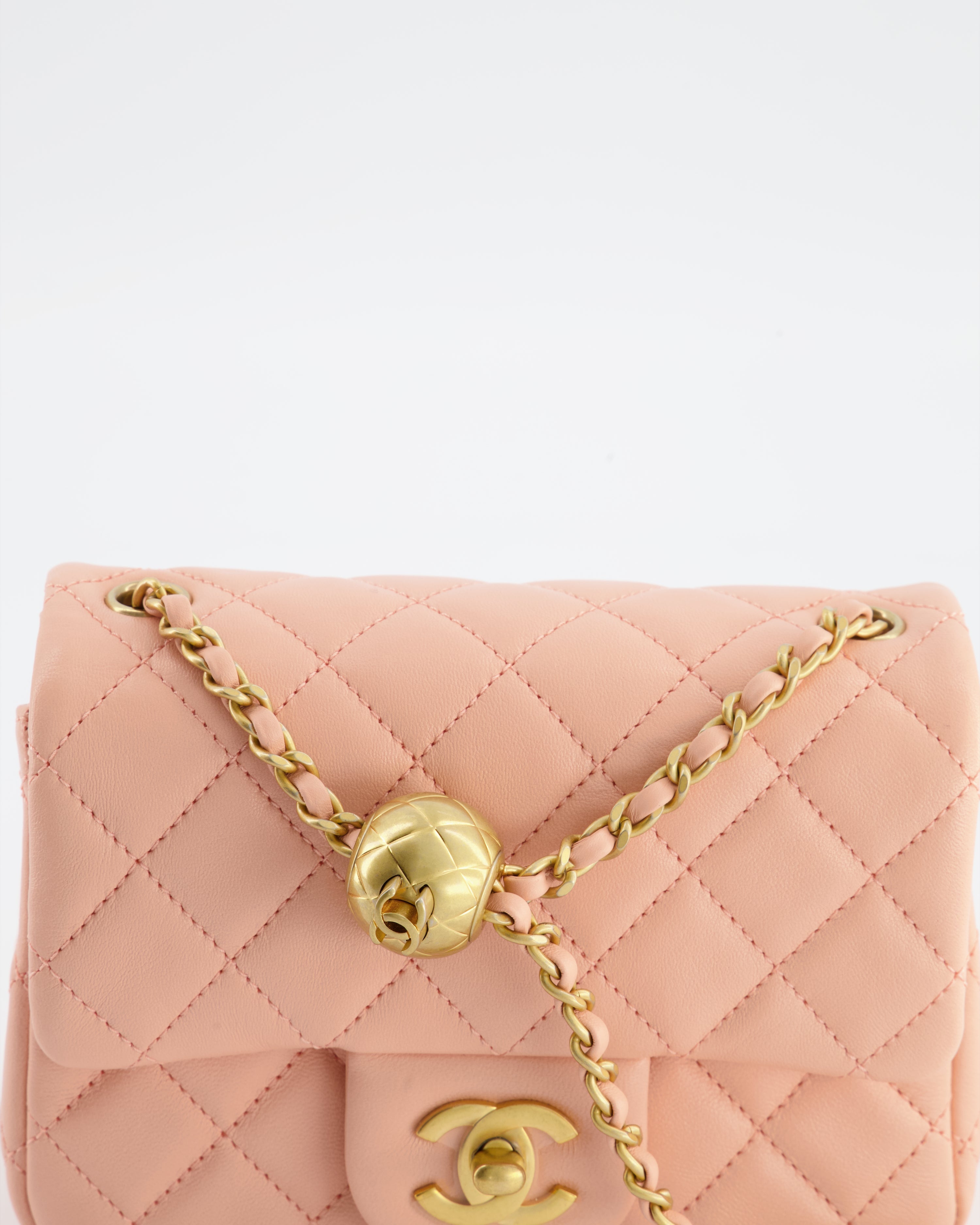 Chanel Pearl Crush Mini Square Flap Bag with Brushed Gold Hardware