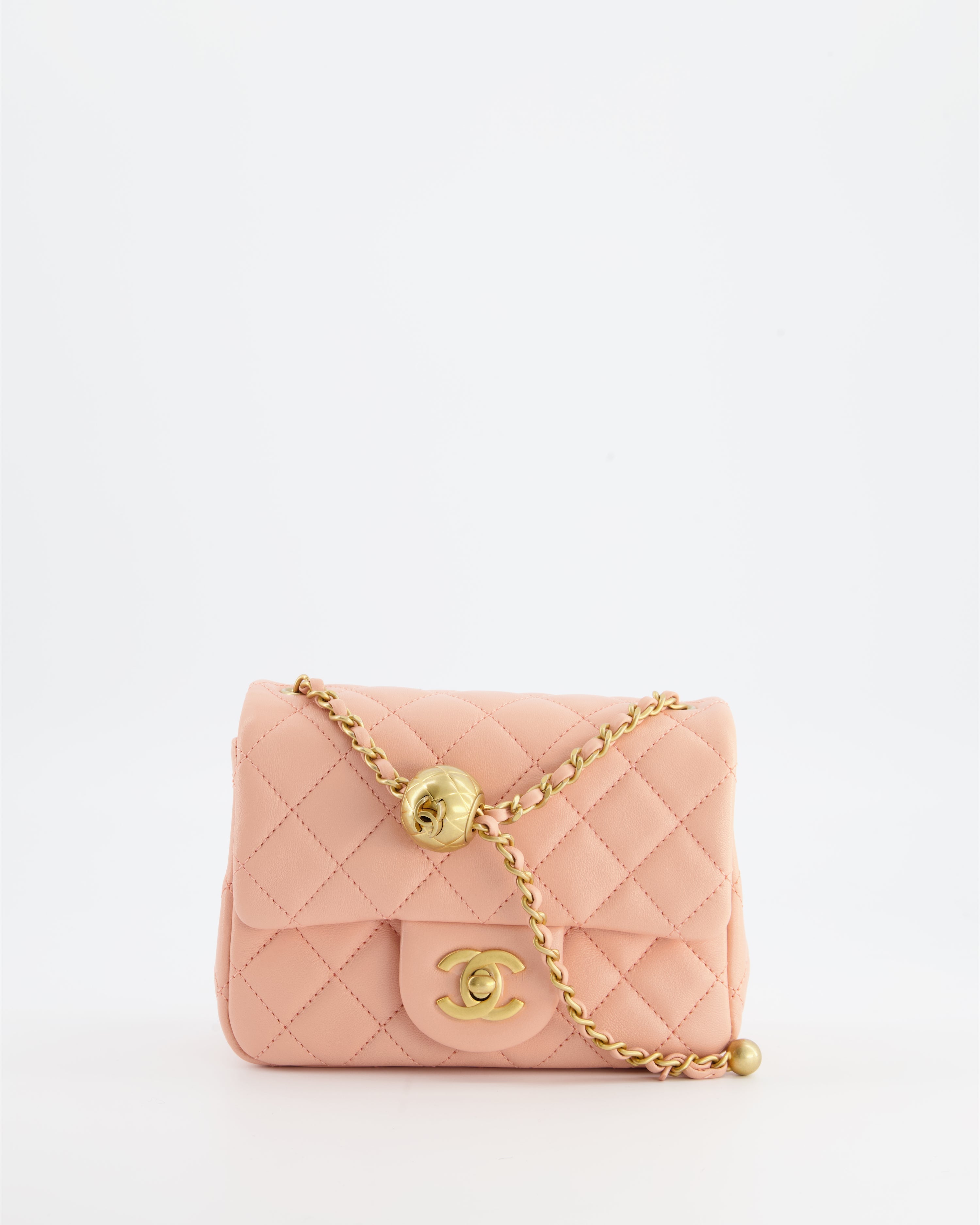 Chanel Pearl Crush Mini Square Flap Bag with Brushed Gold Hardware