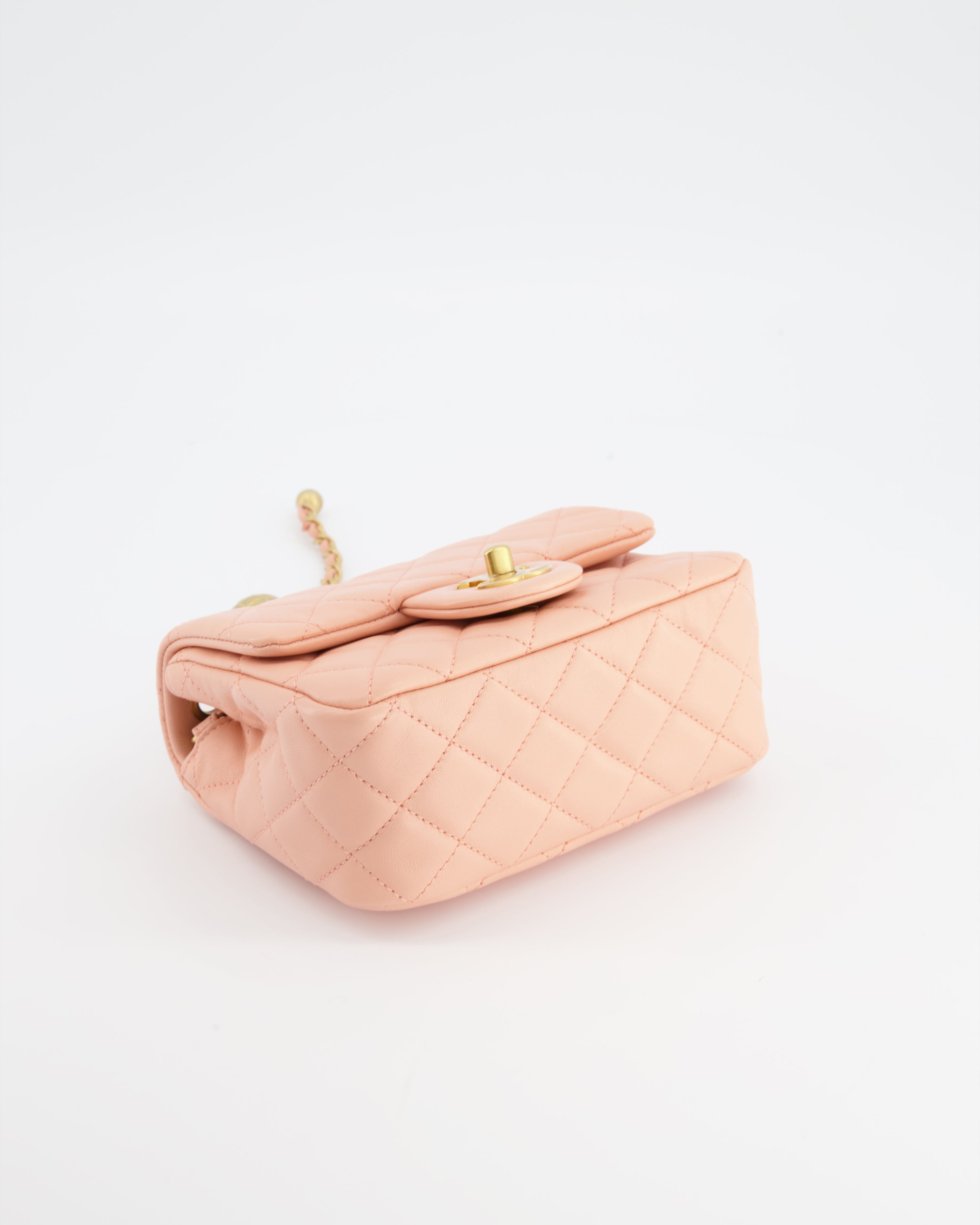 Chanel Pearl Crush Mini Square Flap Bag with Brushed Gold Hardware