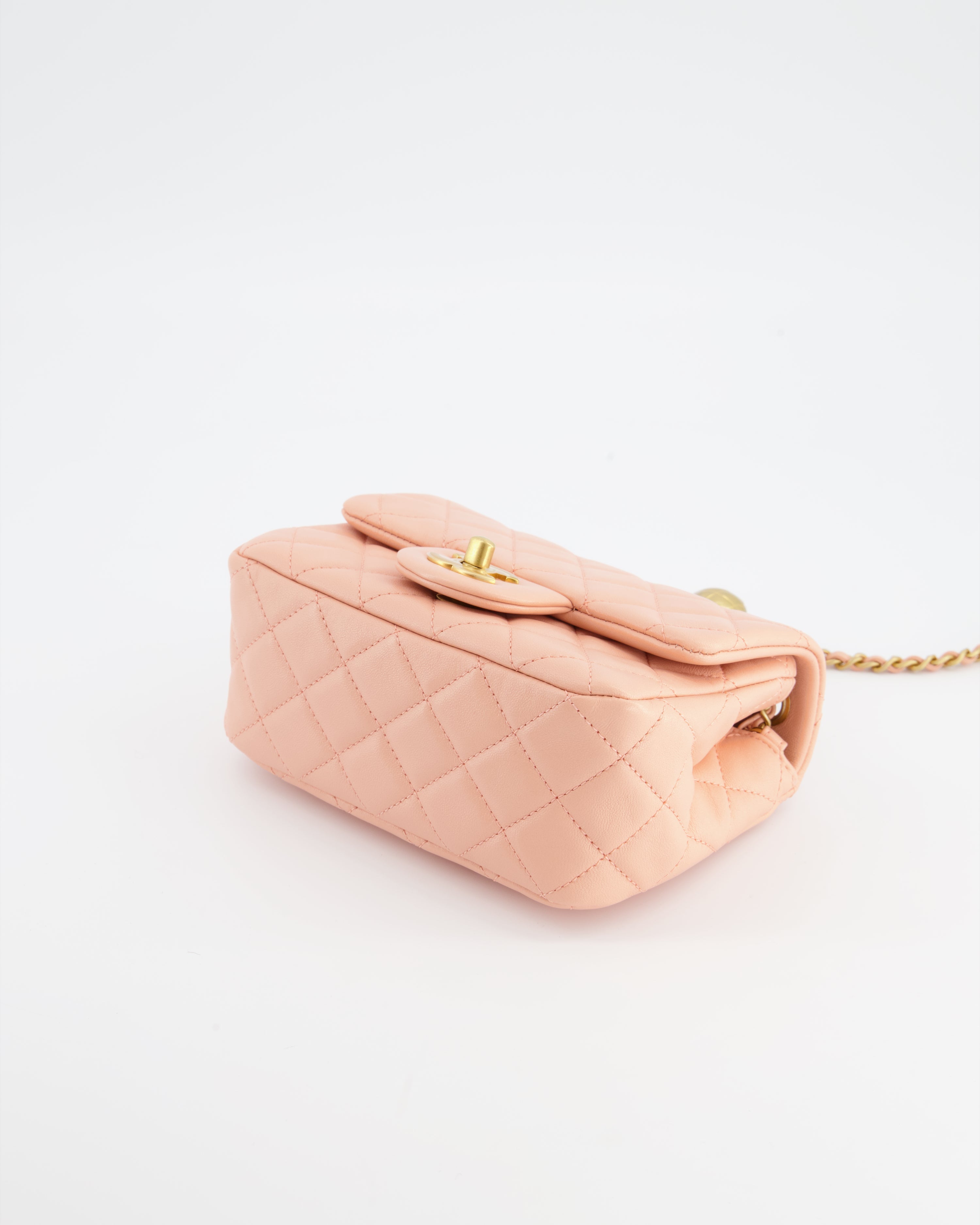 Chanel Pearl Crush Mini Square Flap Bag with Brushed Gold Hardware