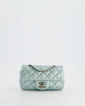 Chanel Pearl Light Blue Mini Rectangular Flap Bag with  Ruthenium Hardware