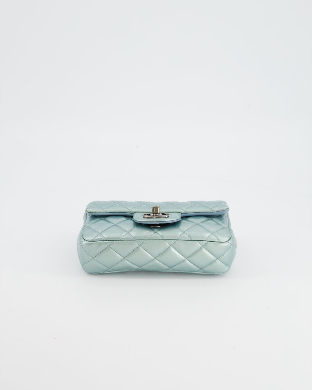 Chanel Pearl Light Blue Mini Rectangular Flap Bag with  Ruthenium Hardware