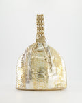 Chanel Vintage Limited Edition Gold Metallic Python Top Handle Bag