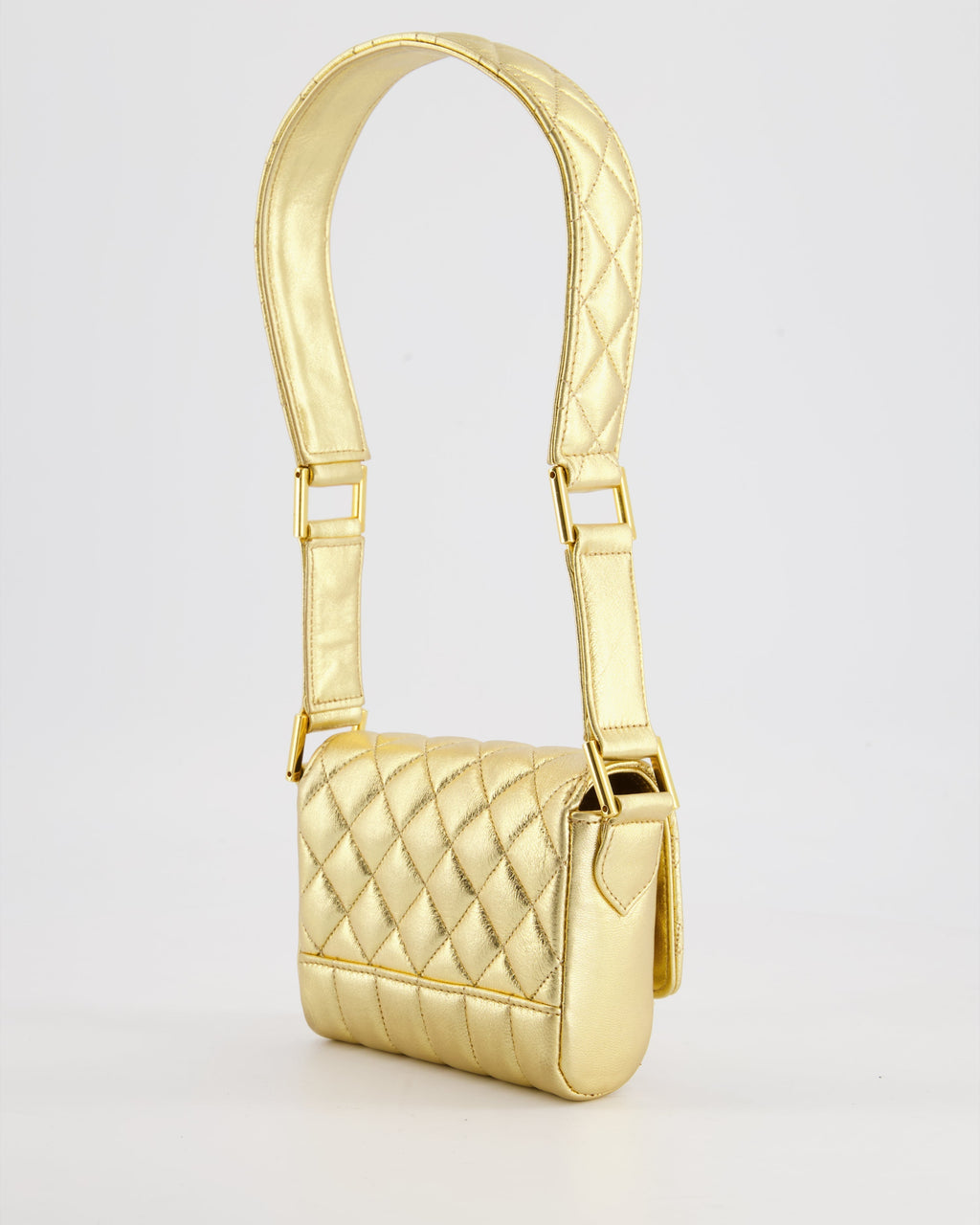 Chanel Vintage Gold Quilted Mini Bag with 24K Gold Hardware