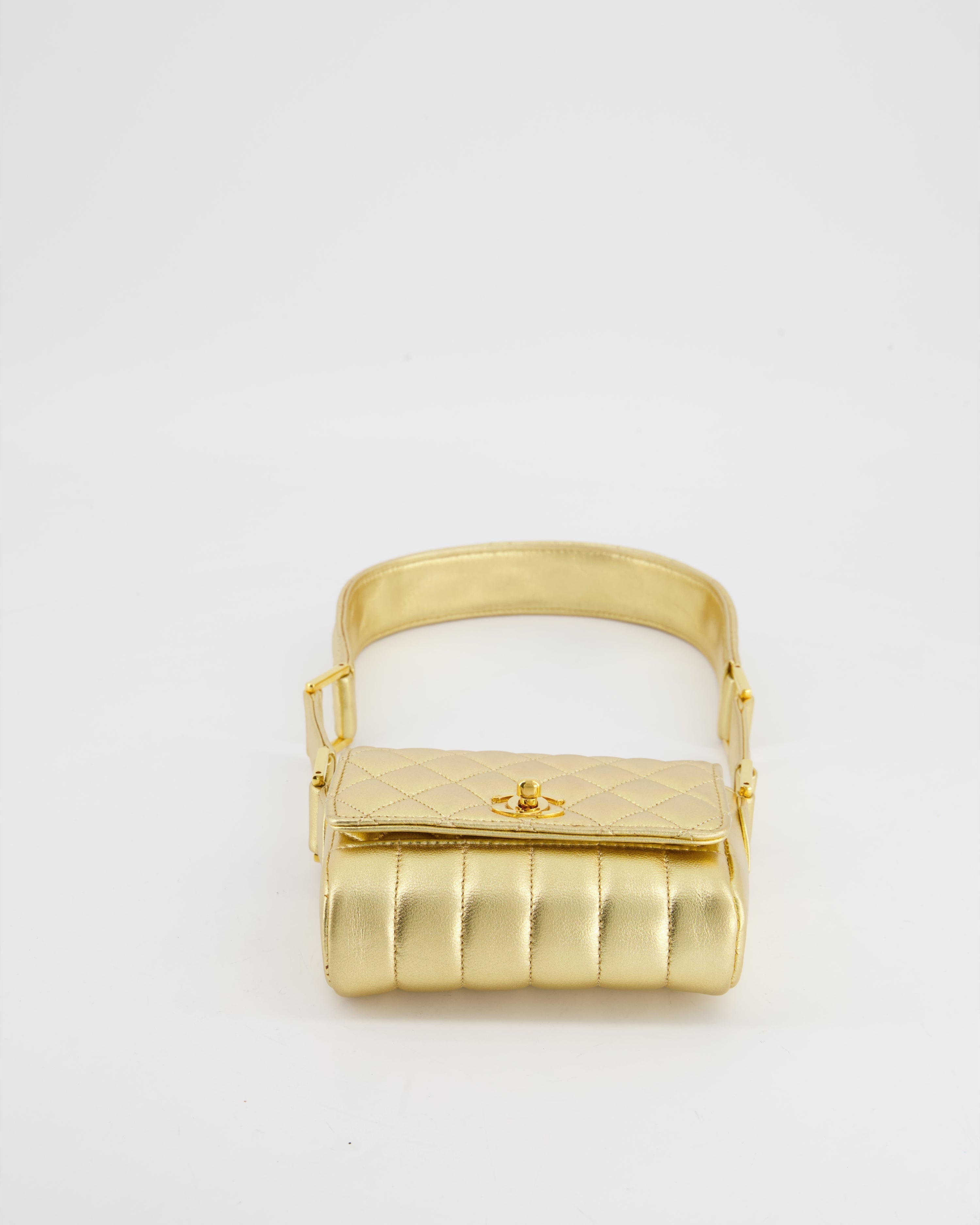 Chanel Vintage Gold Quilted Mini Bag with 24K Gold Hardware