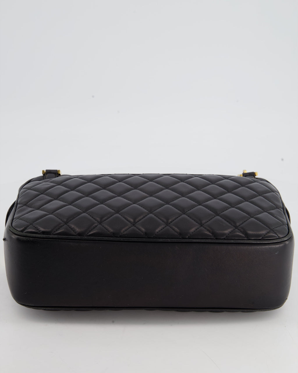 Chanel Black Crossbody Camera Bag in Quilted Lambskin With Gold Hardware