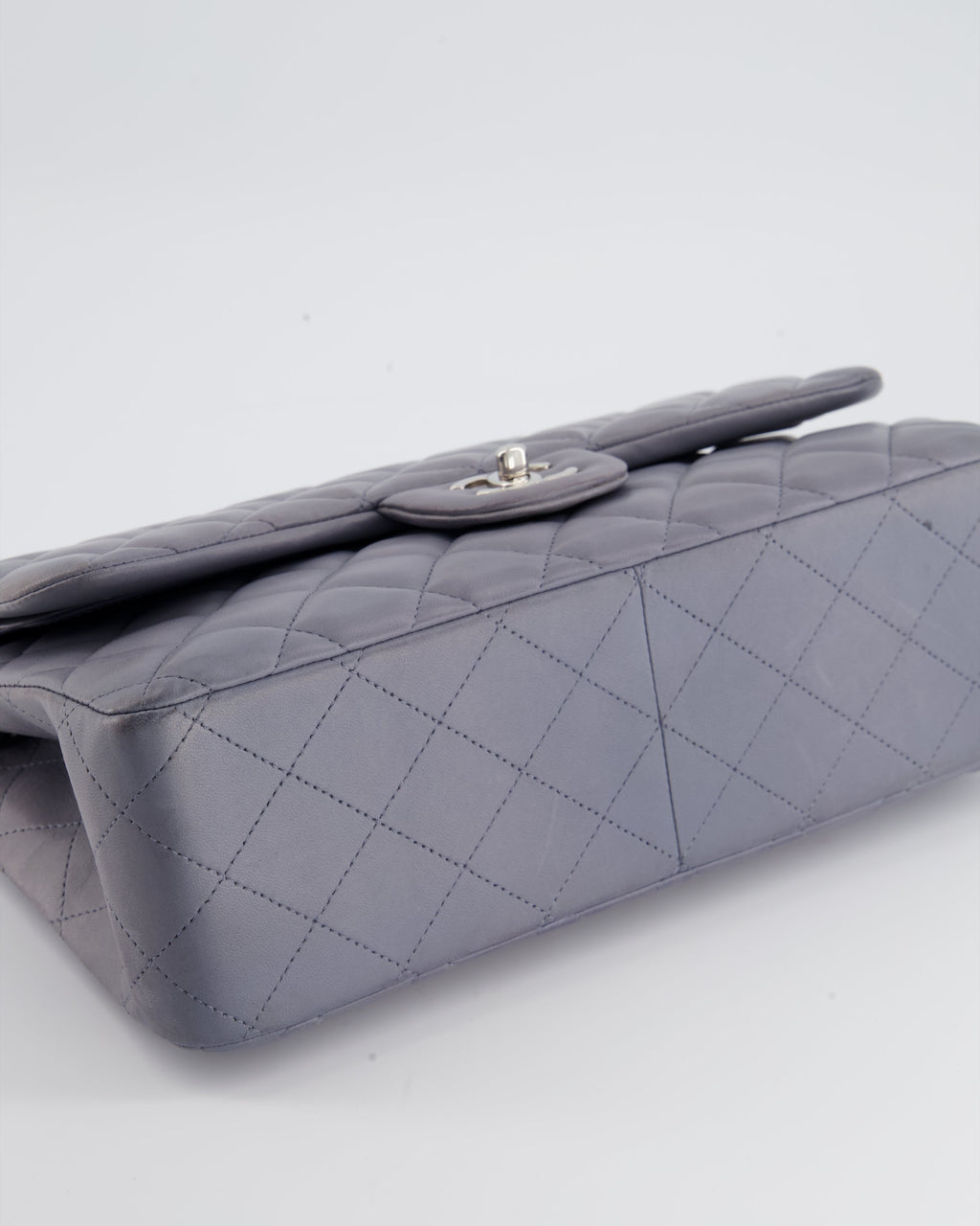 Chanel Lavender Jumbo Double Flap Bag in Lambskin Leather with Silver Hardware