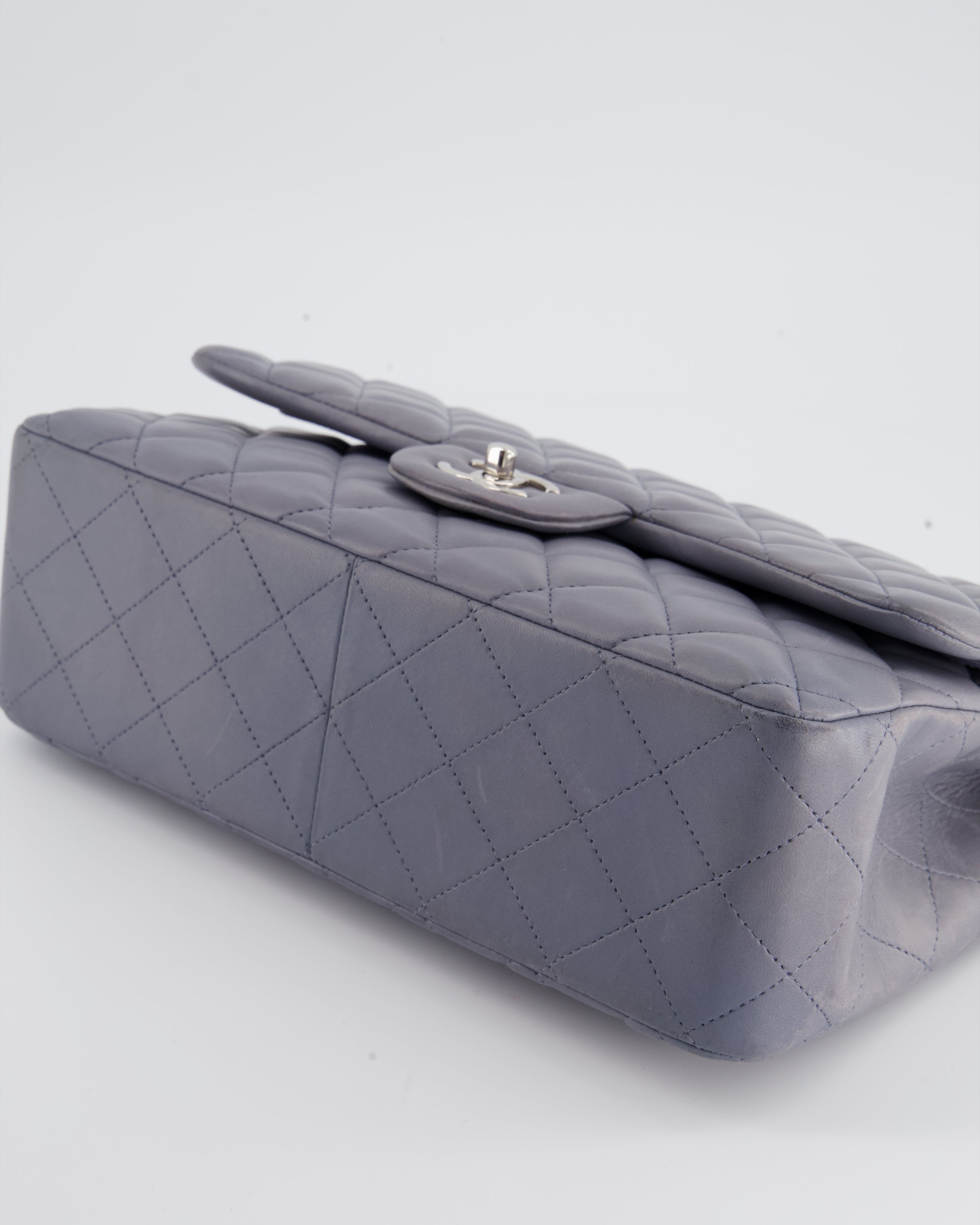 Chanel Lavender Jumbo Double Flap Bag in Lambskin Leather with Silver Hardware