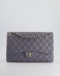 Chanel Lavender Jumbo Double Flap Bag in Lambskin Leather with Silver Hardware