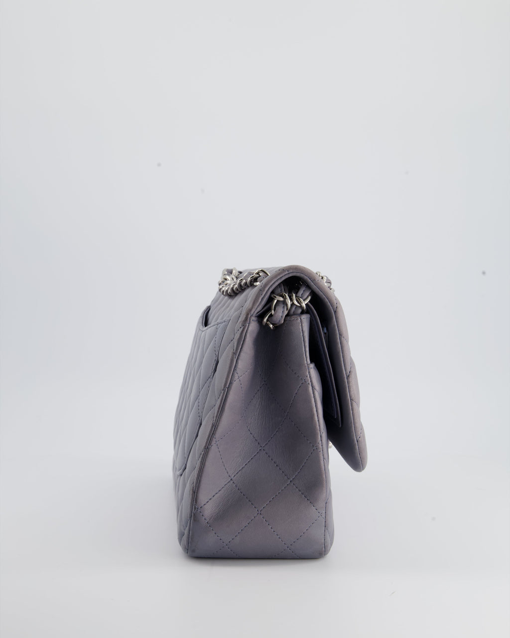 Chanel Lavender Jumbo Double Flap Bag in Lambskin Leather with Silver Hardware