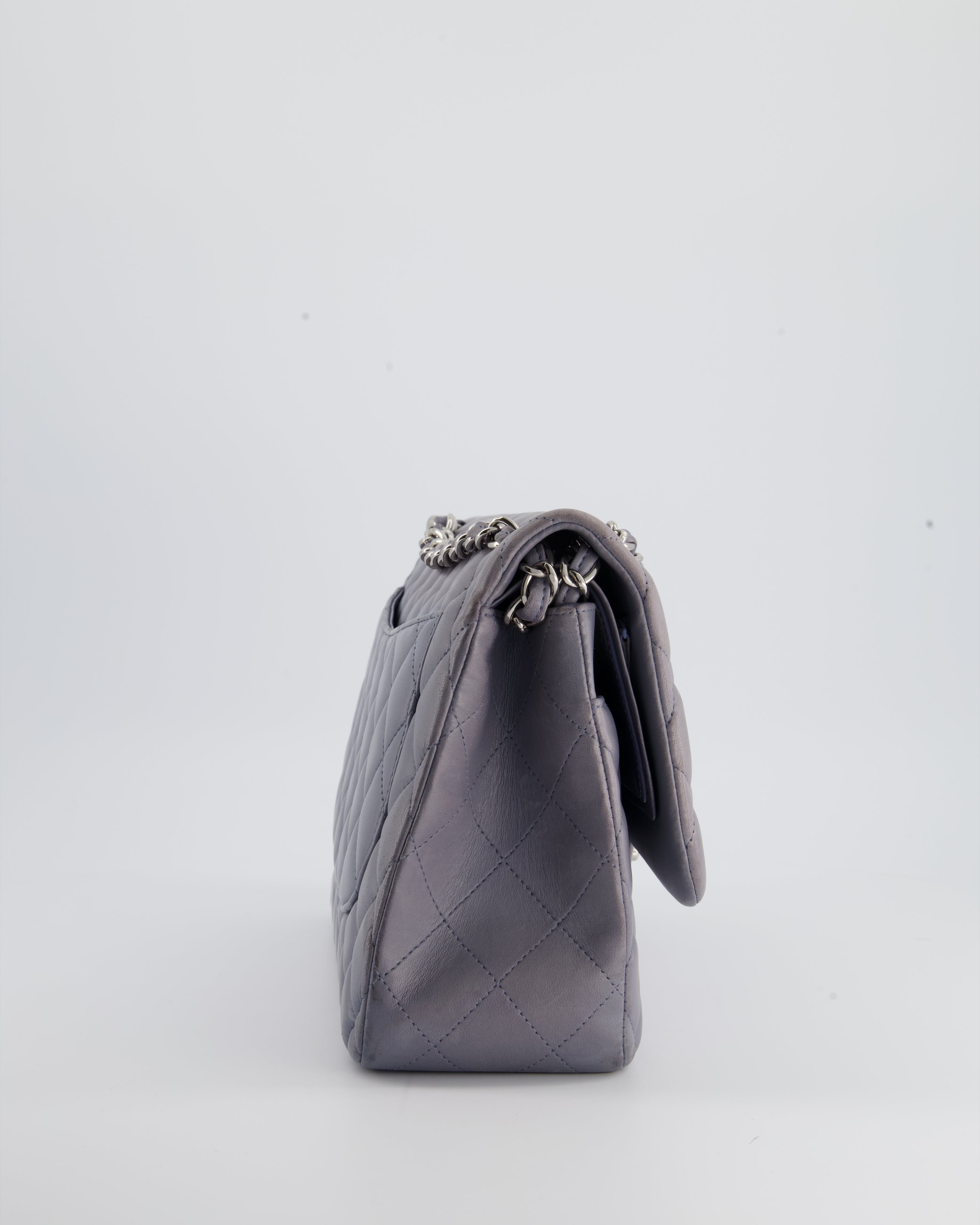 Chanel Lavender Jumbo Double Flap Bag in Lambskin Leather with Silver Hardware