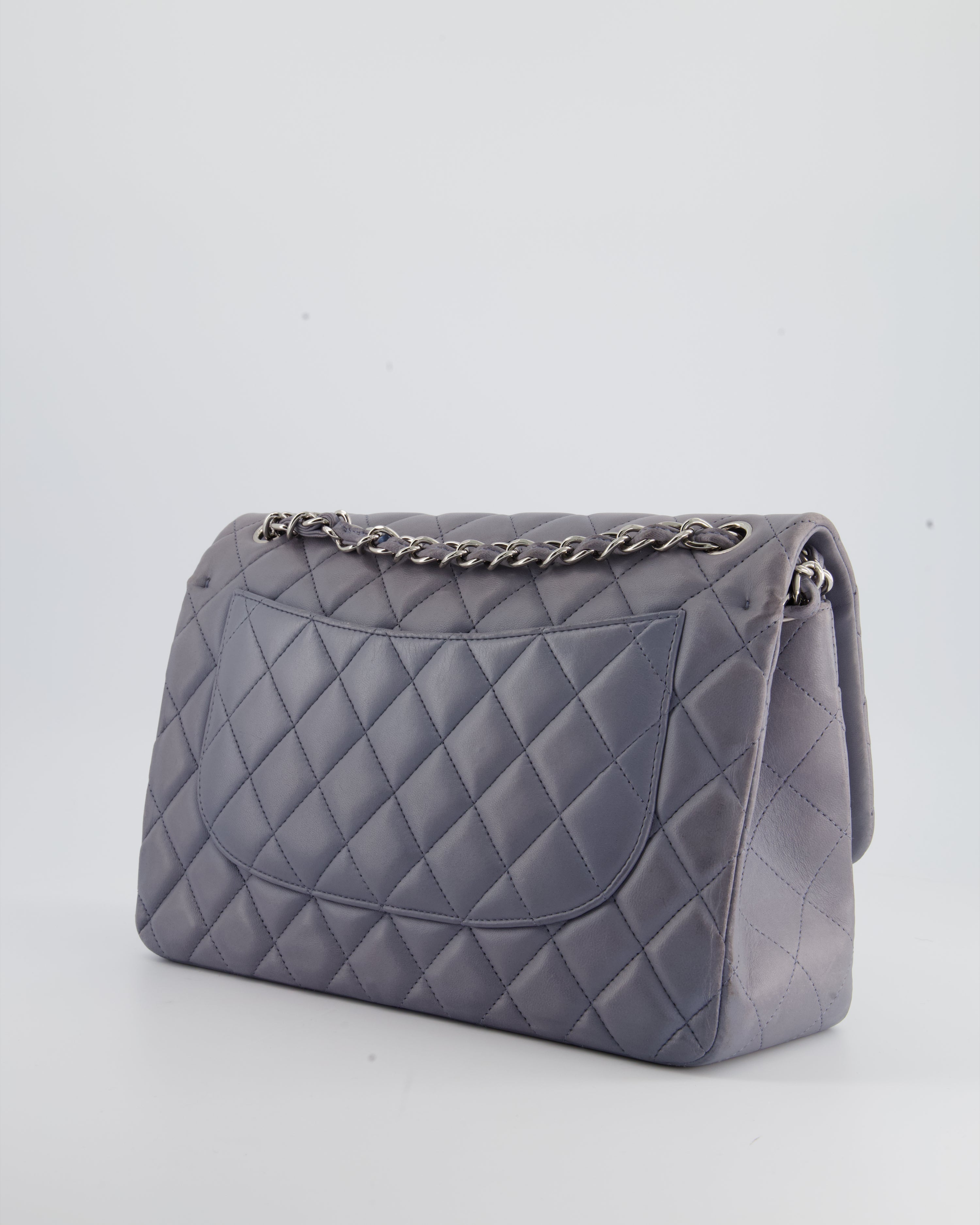 Chanel Lavender Jumbo Double Flap Bag in Lambskin Leather with Silver Hardware
