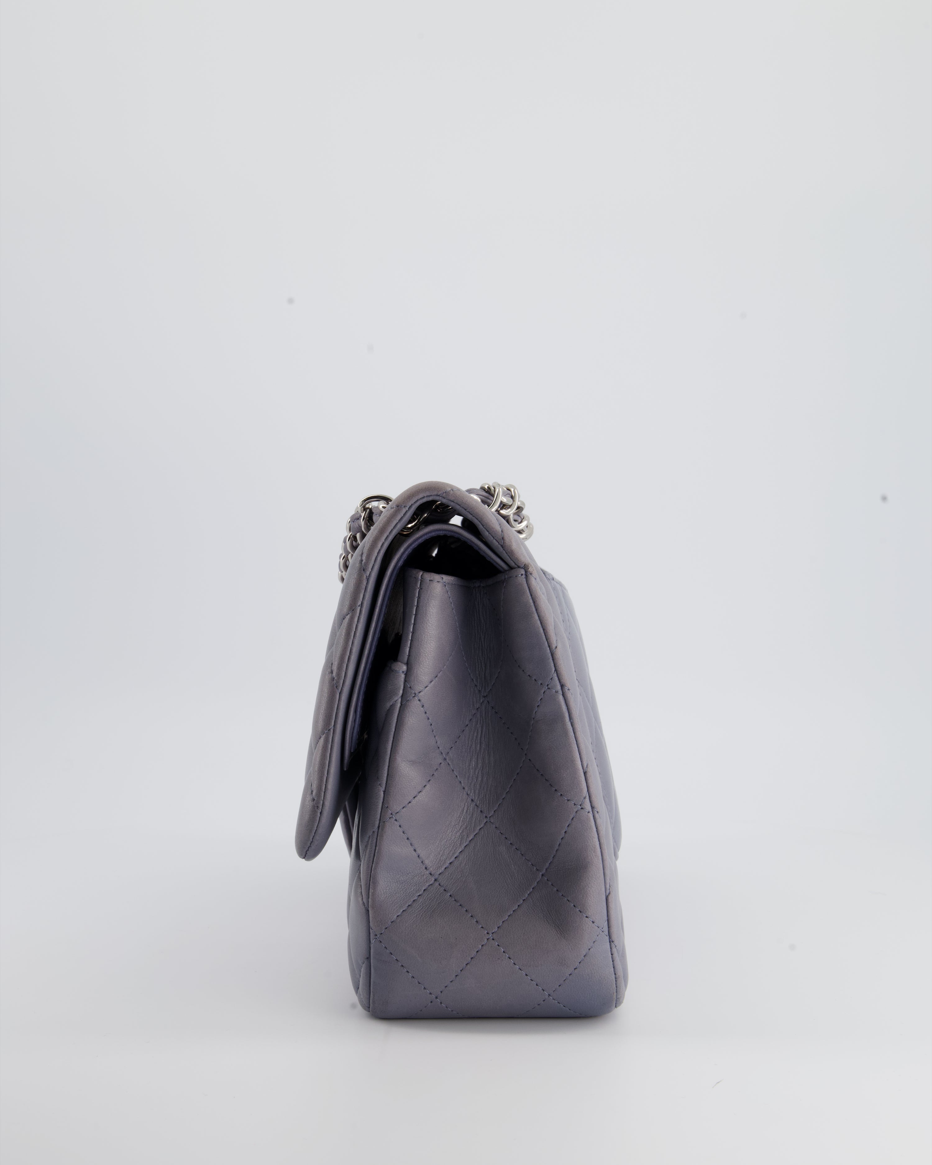 Chanel Lavender Jumbo Double Flap Bag in Lambskin Leather with Silver Hardware