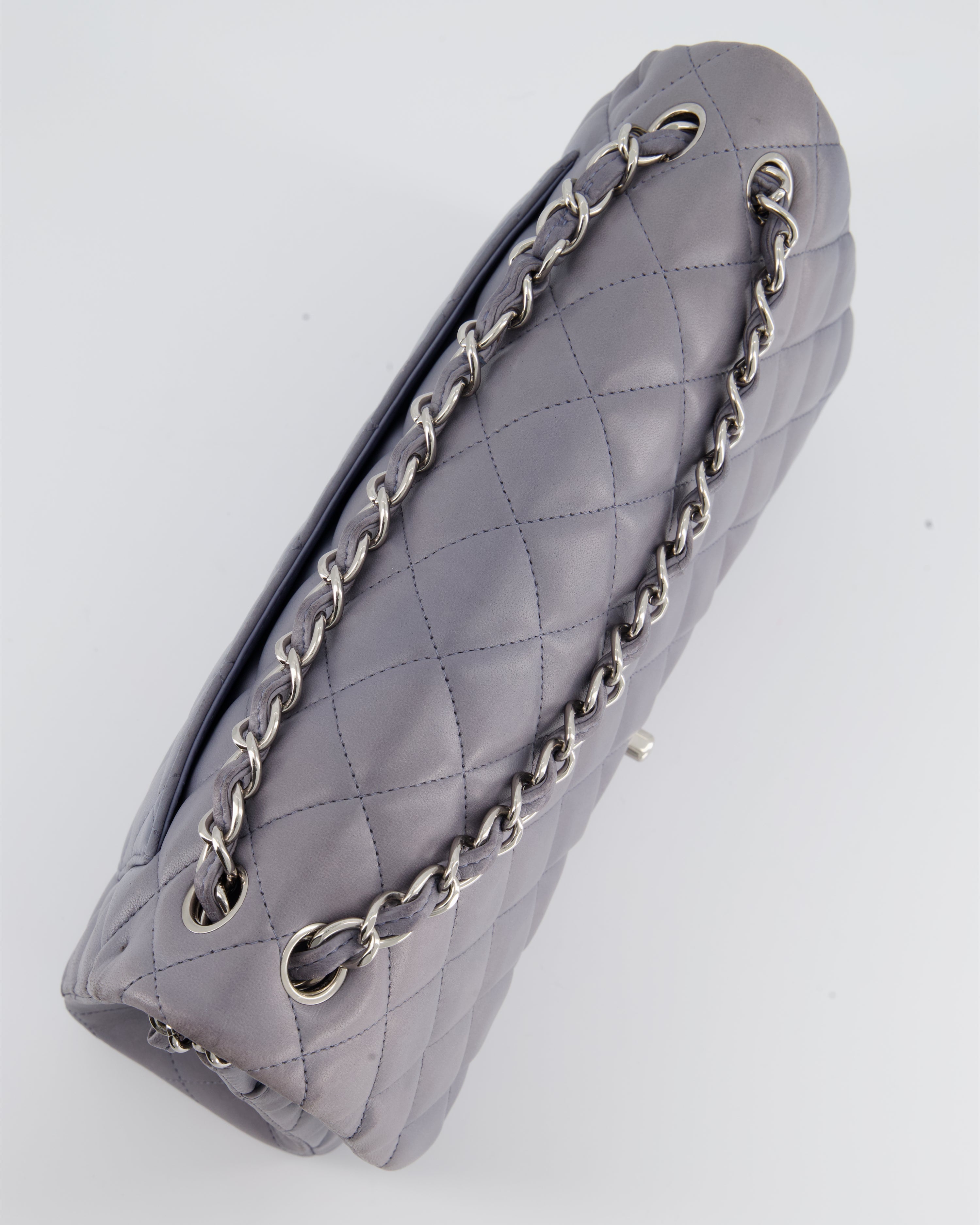 Chanel Lavender Jumbo Double Flap Bag in Lambskin Leather with Silver Hardware