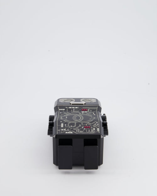 *COLLECTORS* Chanel Black Glittered Plexiglass Robot Minaudière Bag with Silver Hardware